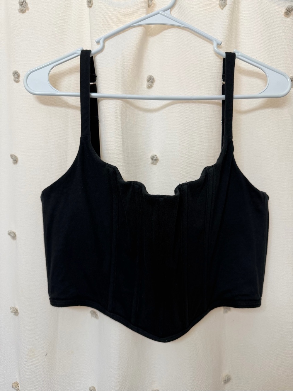 SKIMS Black Corset-Style Crop Top